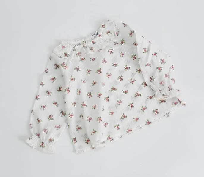 Autumn Girls T Shirts 2020 Cotton Brand T-shirt Toddler Shirts Baby Girl Long Sleeve Broken Flowers T Shirt Kids O-neck Clothes