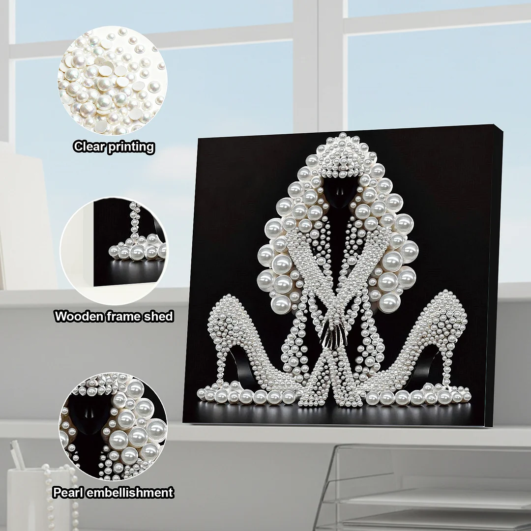 Elegant Lady - DIY Pearl Diamond Art Kit With Frame 30*30cm