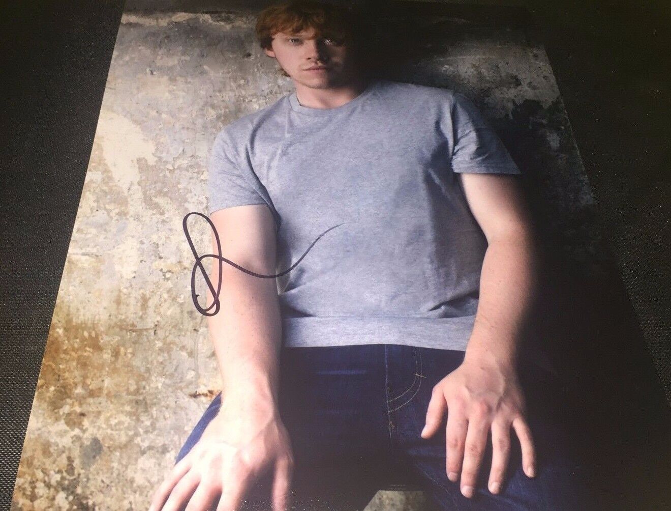 Rupert Grint Actor Hand Signed 11x14 Photo Poster painting COA Harry Potter Movies Look RG Proof