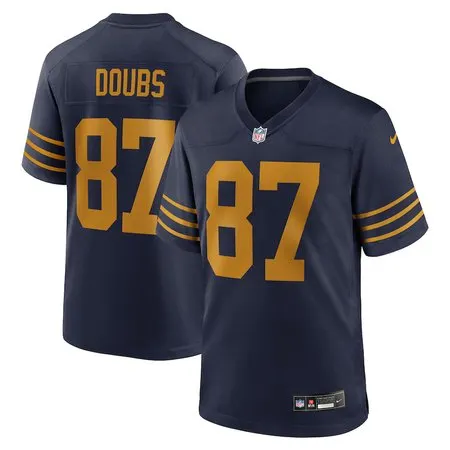 Men's Green Bay Packers #87 Romeo Doubs  Navy The 1923 Classic Game Jersey