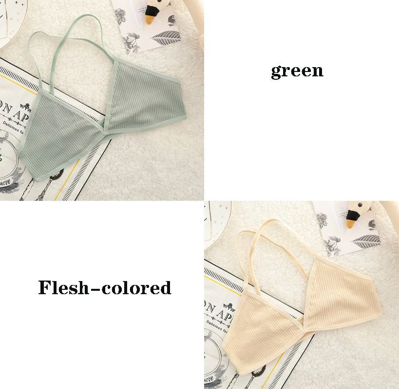 Comfortable sexy female bra thin cotton French sexy bra deep V wireless push chest bra without steel ring seamless bra