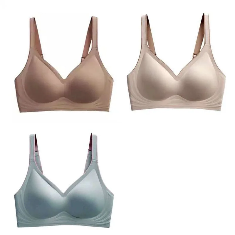 3pcs New Color Contrast Latex Bras For Women Underwear Gradient Strap