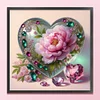(US Local)Heart Peony -11CT Stamped Cross Stitch Kit(40x40cm)
