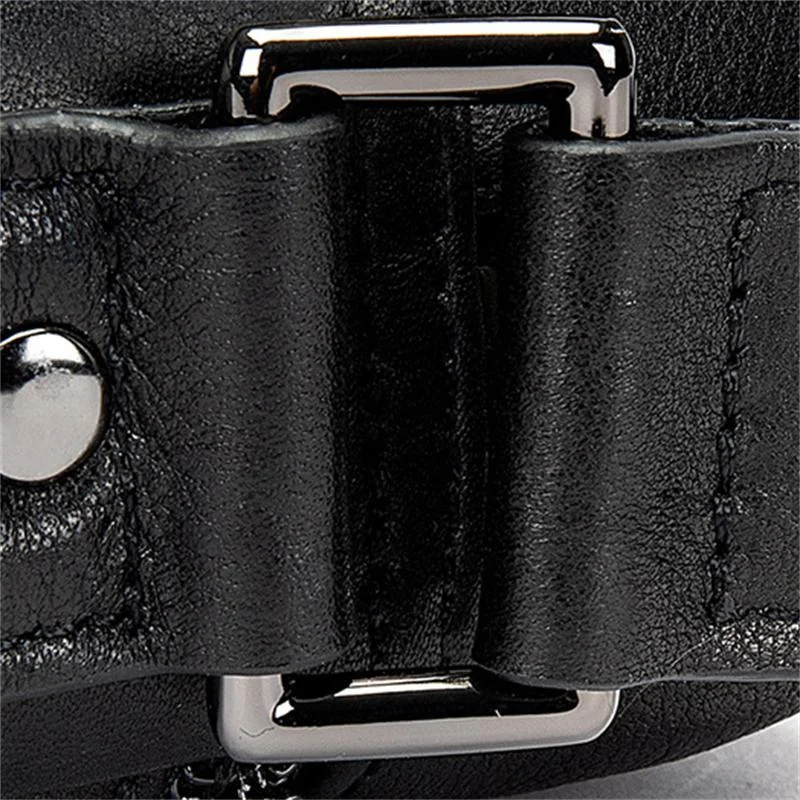 Men's Shoulder Bag Business Casual Leather Solid Color Crossbody Bag