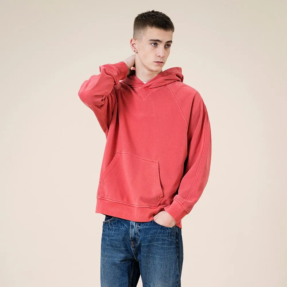 SIMWOOD 2021 Autumn Winter New Garment Dyed Loose Hoodies Men Retro Sweatshirts Vintage Raglan sleeves Jogger Tracksuits