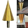 1Pcs 4-42 Mm Titanium Coated Step Drill Bit HSS Wood Metal Hole Cutter