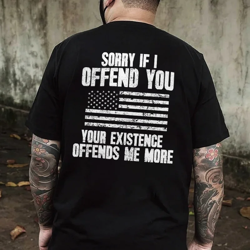 Sorry If I Offend You Printed Men's T-shirt -  
