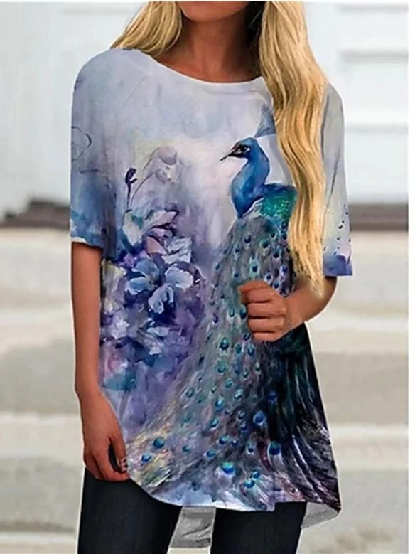 Women Half Sleeve V-neck Solid Color Dress