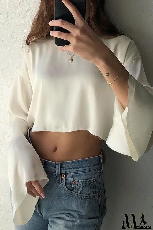 MidiSono - Button Flares Sleeve Skirts Set