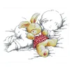 Baby Fell Asleep - 2 strands 14CT Stamped Cross Stitch  27*21cm(Brand)