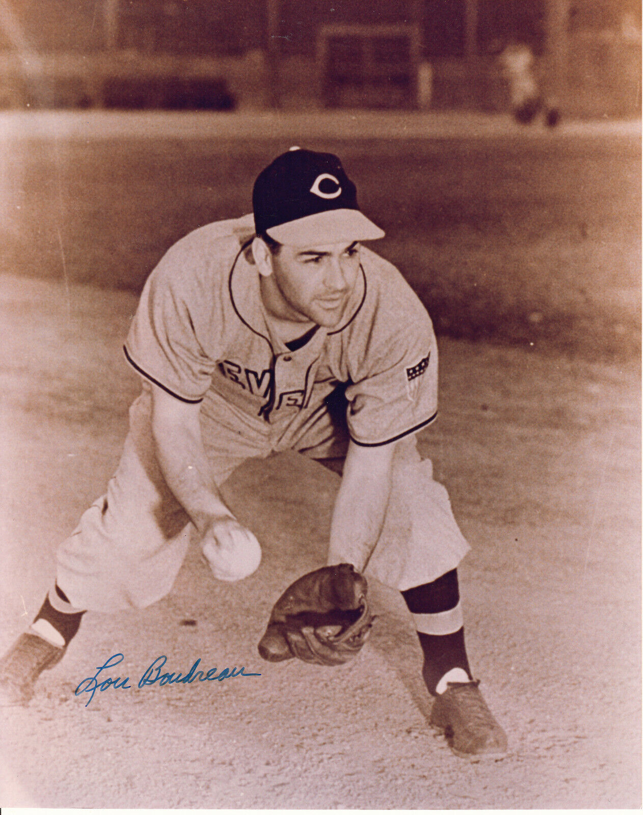 Lou Boudreau #0 8x10 Signed w/ COA Cleveland Indians 033119