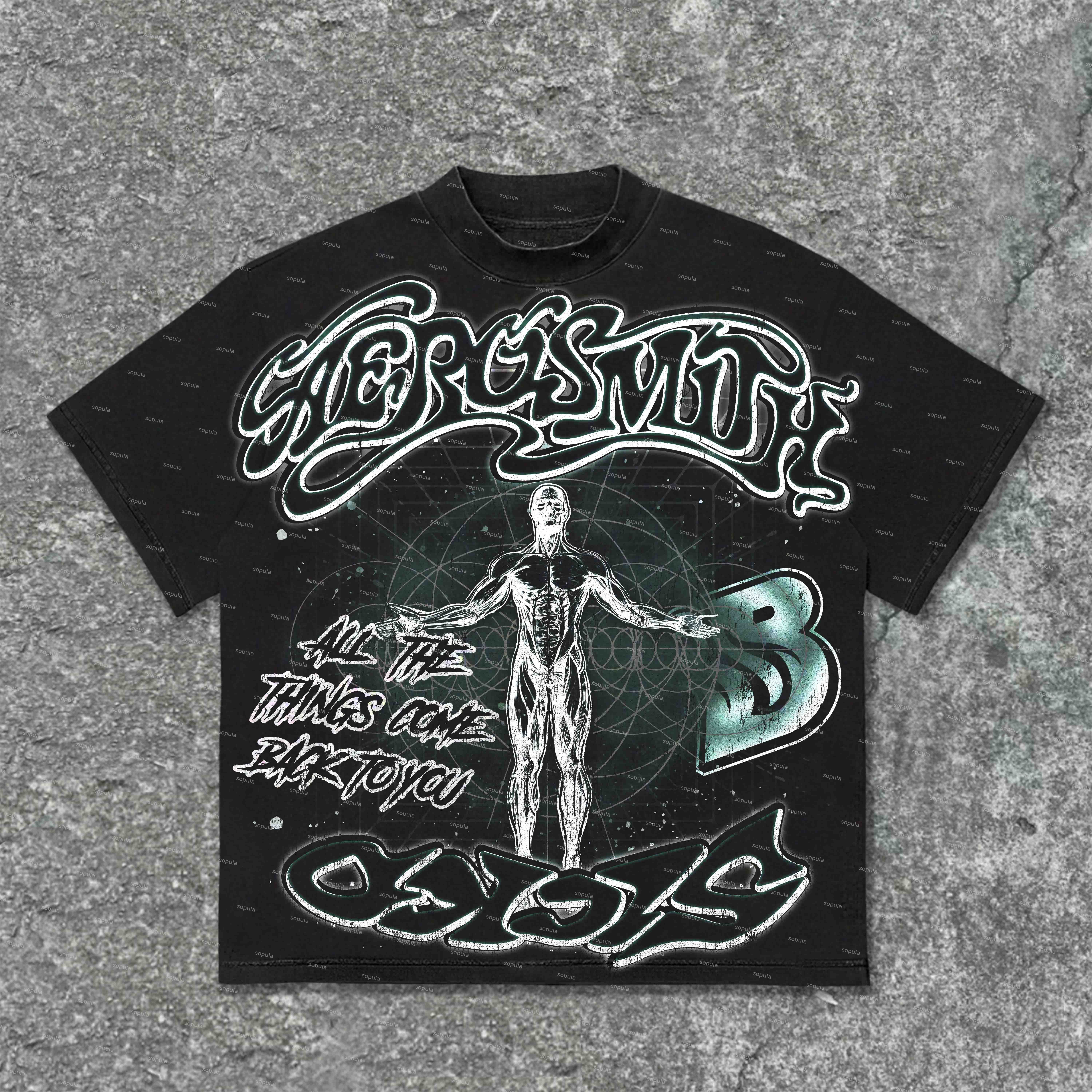Sopula Aerosmith Vintage Graphic Cotton T-Shirt - SOPULA