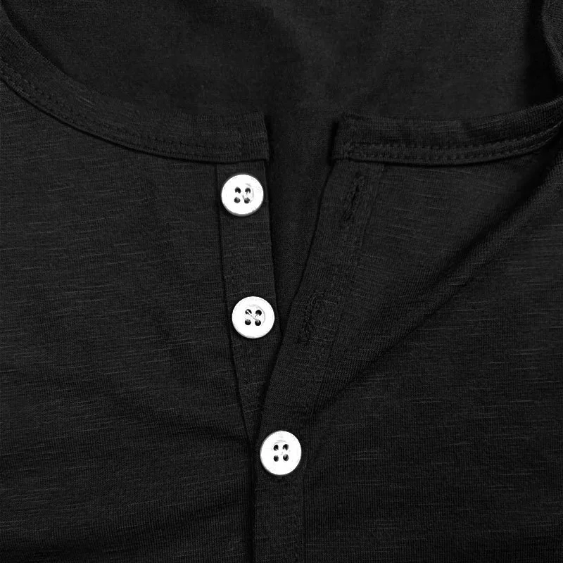 Men's Short Sleeve Button T-Shirt Henley-inspireuse