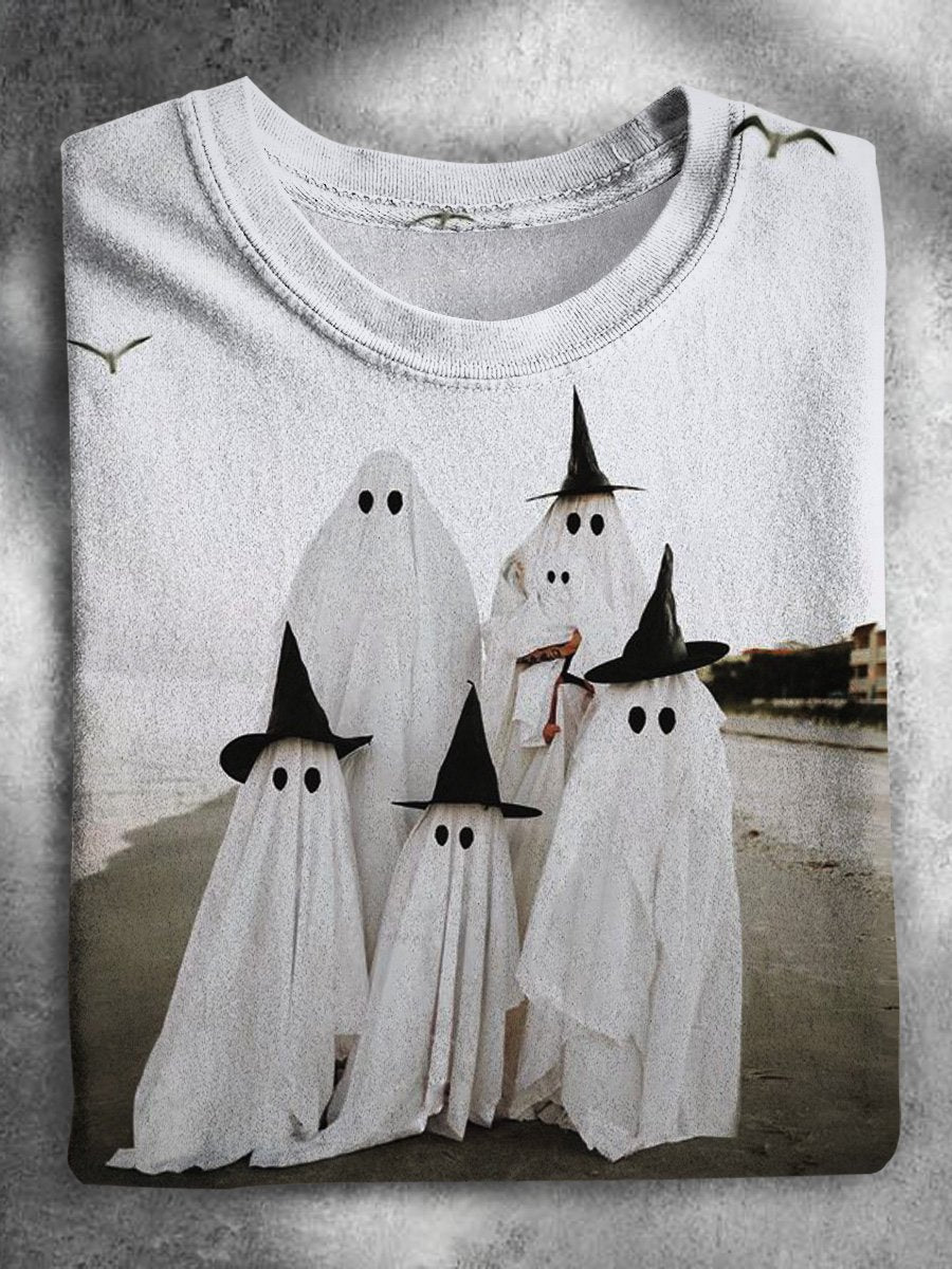 Ghost Hat Art Stylish Halloween T-shirt
