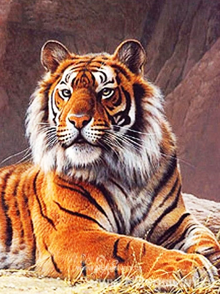Diamond Painting - Full Round/Square Drill -Tiger(30*40 - 50*60cm)
