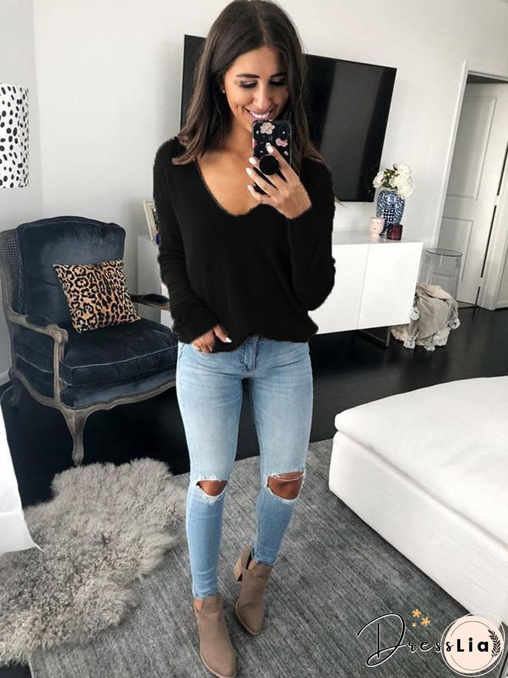Loose 6 Colors Long Sleeves Sweater Tops