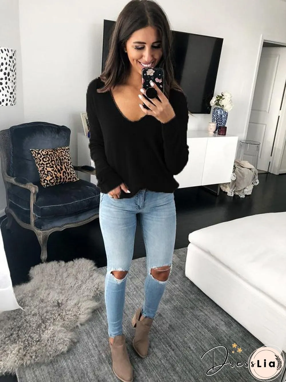 Loose 6 Colors Long Sleeves Sweater Tops