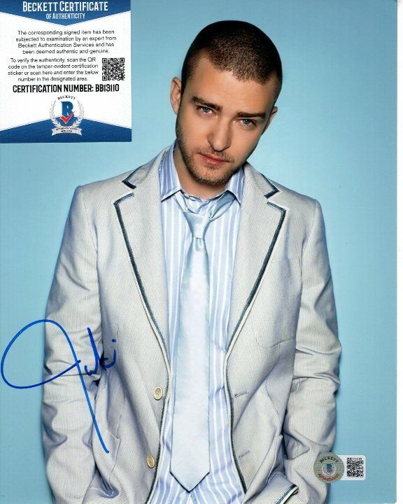 JUSTIN TIMBERLAKE signed 8x10 Photo Poster painting Beckett BAS