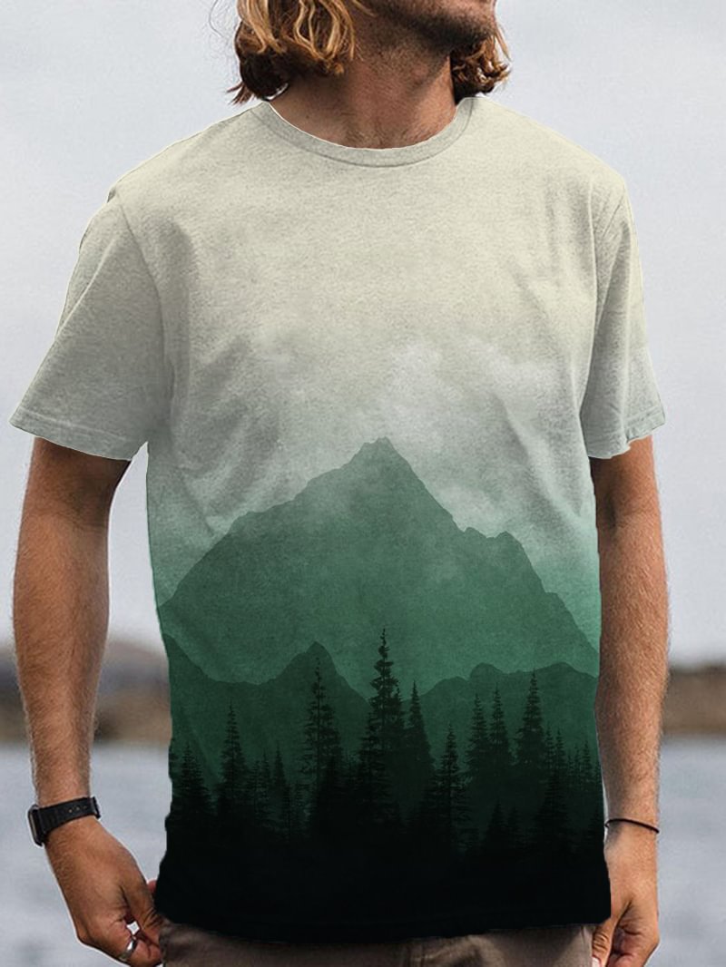 Nature View Printed Men's T-Shirt in  mildstyles