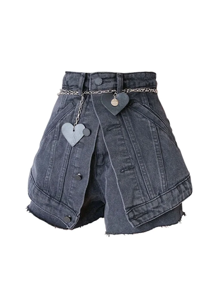 Women&#39;s Denim Shorts Y2k 2022 New Summer Fashion Casual Vintage High Waist Streetwear Harajuku Washed Jeans Shorts With Pockets