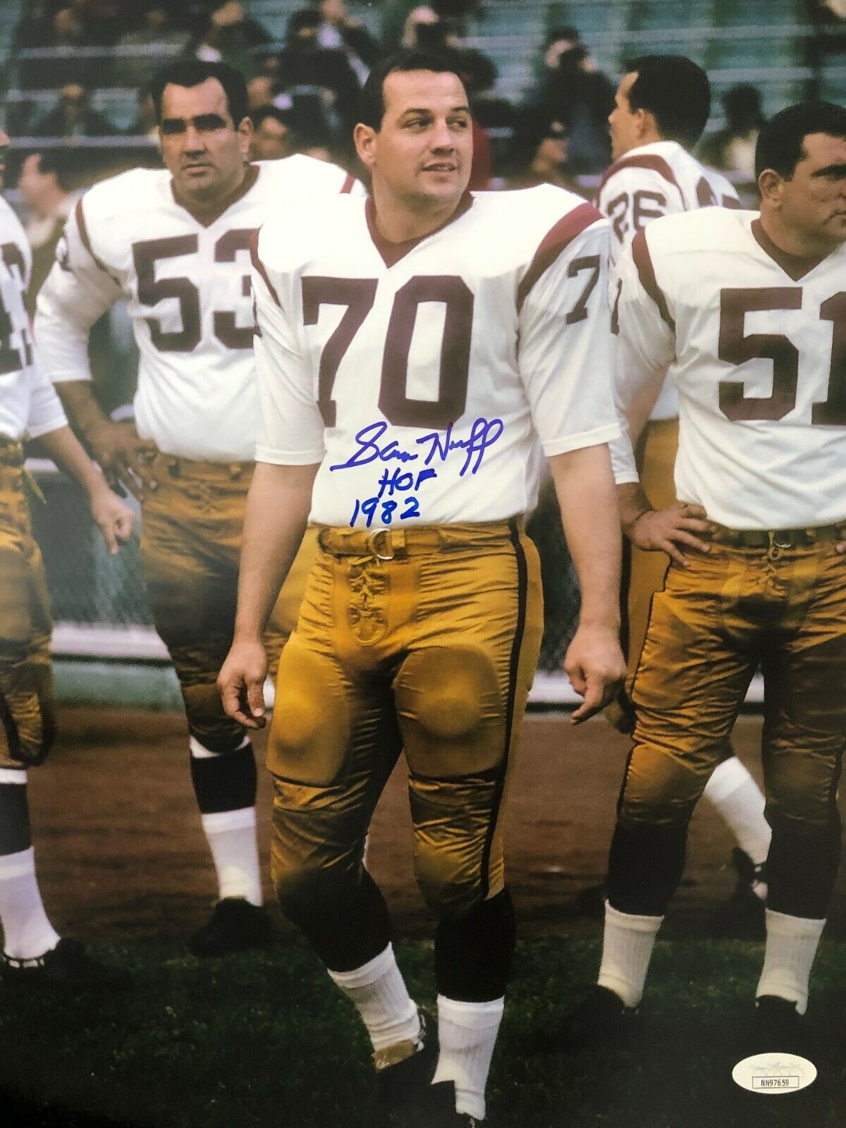 Autographed Sam Huff Washington Redskins 11x14 Photo Poster painting - w/ JSA COA