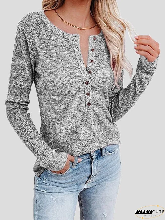 Women's Long Sleeve Henley Shirt