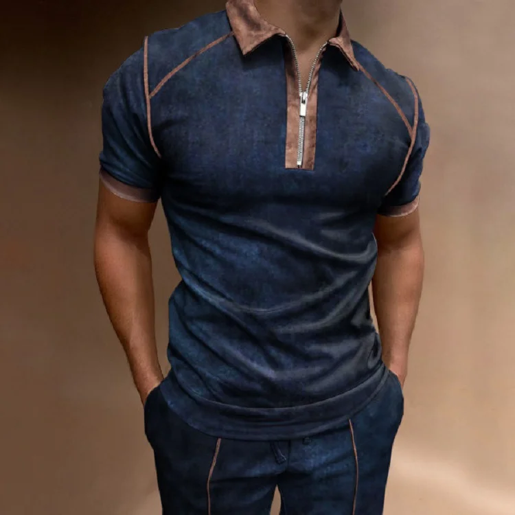 Men'S Vintage Casual Short Sleeve Polo Shirt