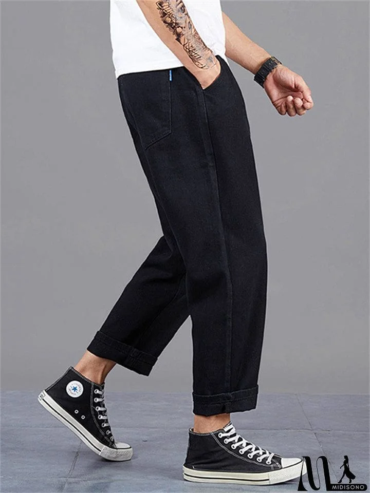 MidiSono - Fashion Men Straight-Leg Loose Casual Long Harem Pants