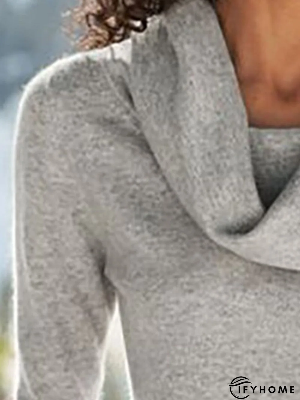 Gray Casual Turtleneck Top | IFYHOME