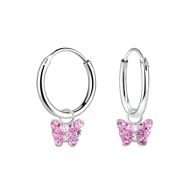 Butterfly Charm Hoop Earrings