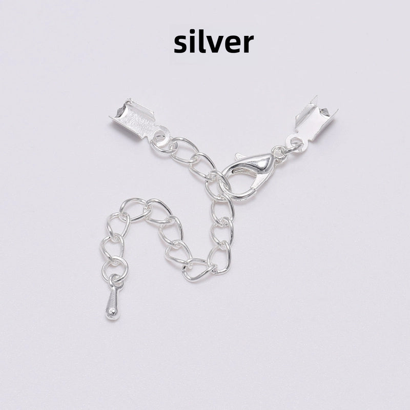 Metal Extension Tail Chain With Water Drop Lobster Clasp DIY Jewelry Accessories Leather Rope Square Clip Adjustment Chain