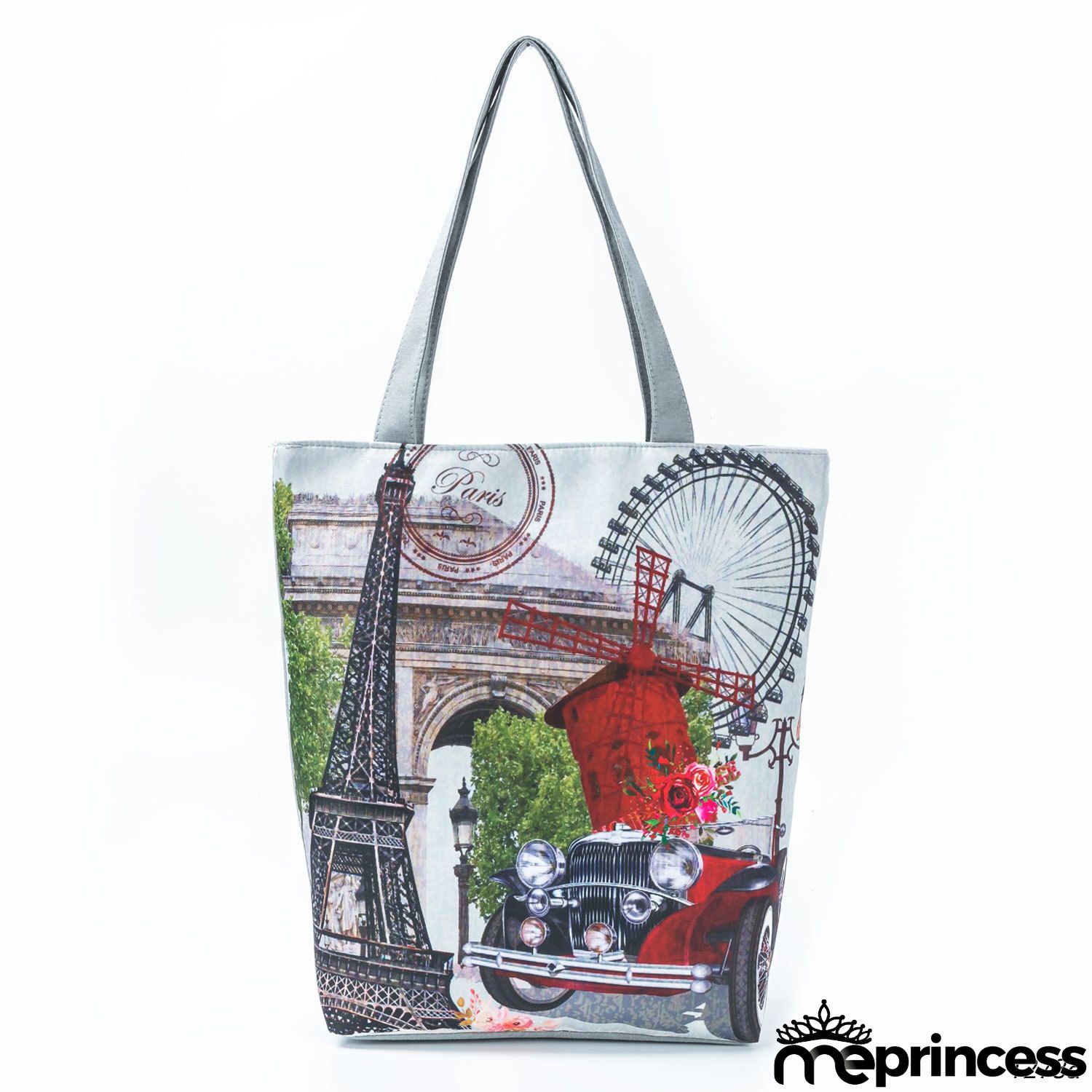 Women's Eiffel Tower Butterfly 3D Print One Shoulder Shopping Bag