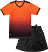 Quick Dry Short Sleeve T-shirt and Mesh Shorts Soccer Set Color: Orange