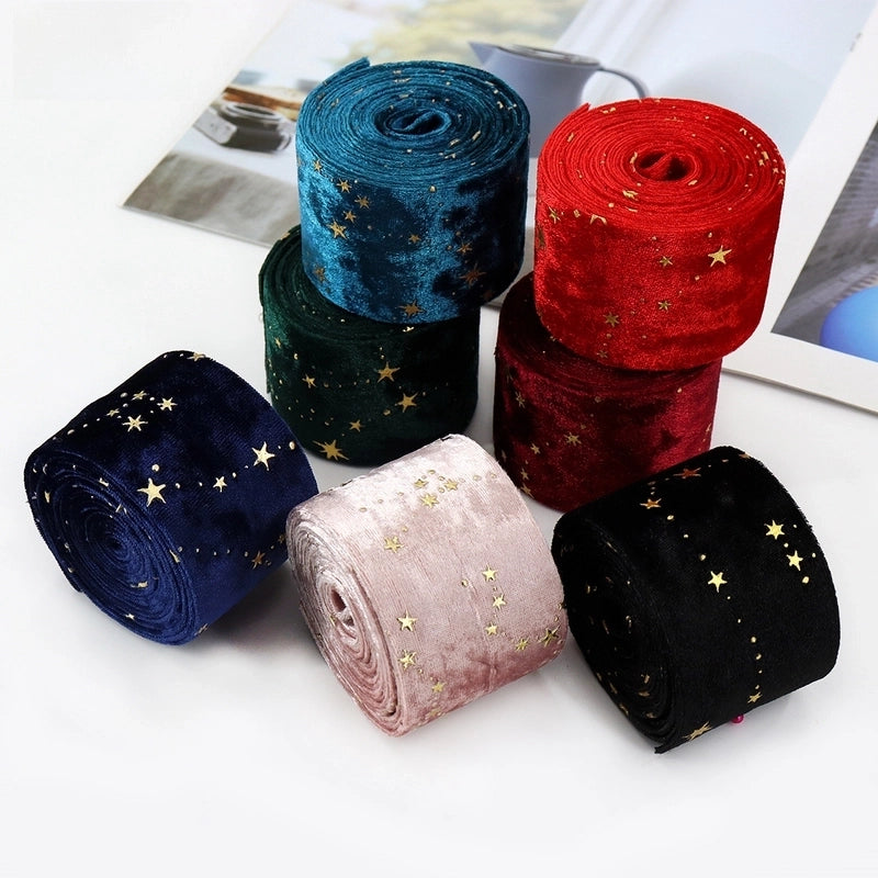Yongjia Baotong Diy Hair Accessories Material Bronzing Velvet Double-sided Webbing Gold Diamond Velvet Cloth Accessories Ribbon