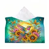 DIY Diamond Art Tissue Box Holder Flower Hummingbird PU Leather Diamond Art Desktop Organizer Resin Rhinestone Storage Organizers Gem Art Home Office Decor Craft Gift