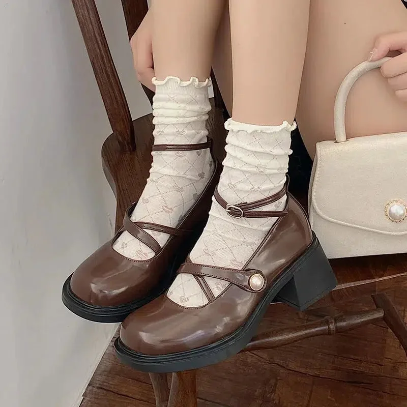 Brownm Academia Mary Jane Shoes