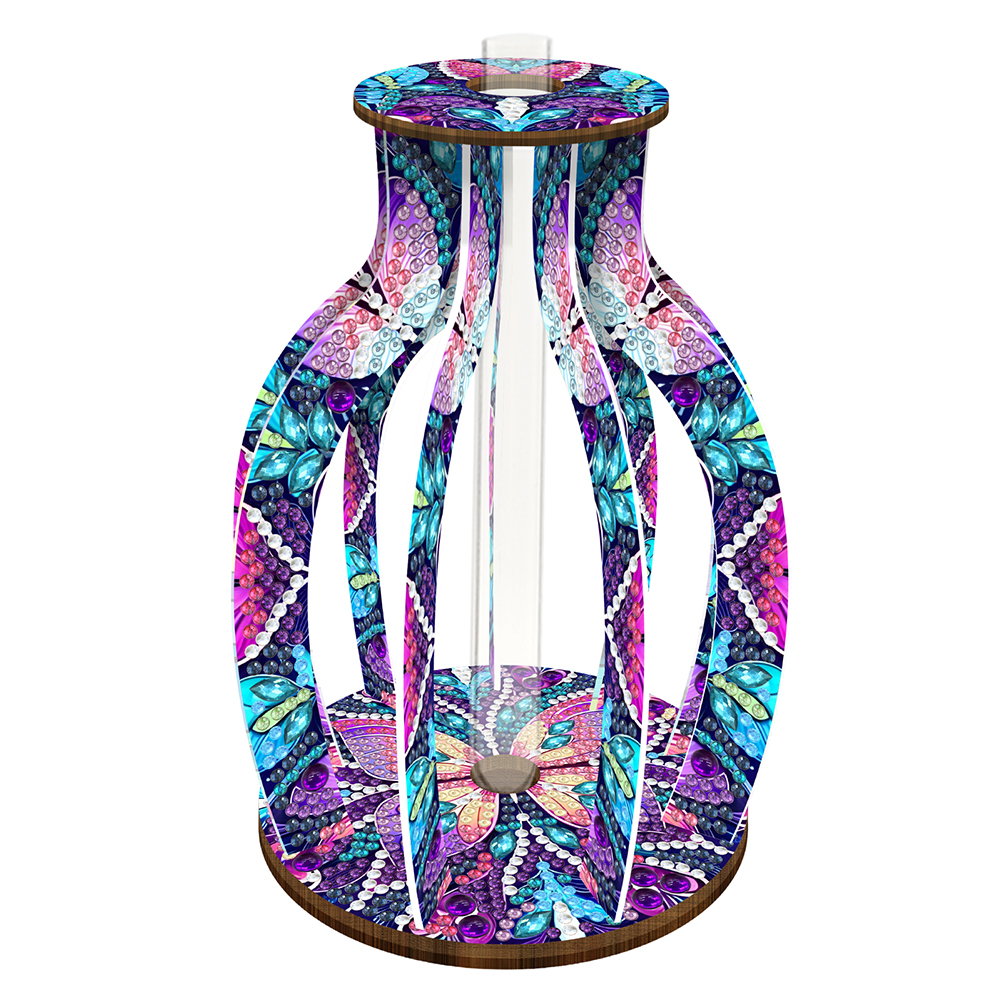 Wood Butterfly Diamond Painting Flower Vase Ornaments for Home Office Decor