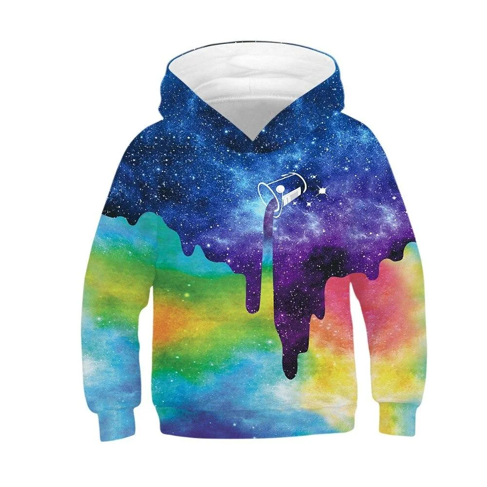 2021 Trendy Fashion Starry Boy Unicor Girl Sweatshirt Hoodie Spring Cartoon Snowman Horse Hooded Jacket Children Pullover Top