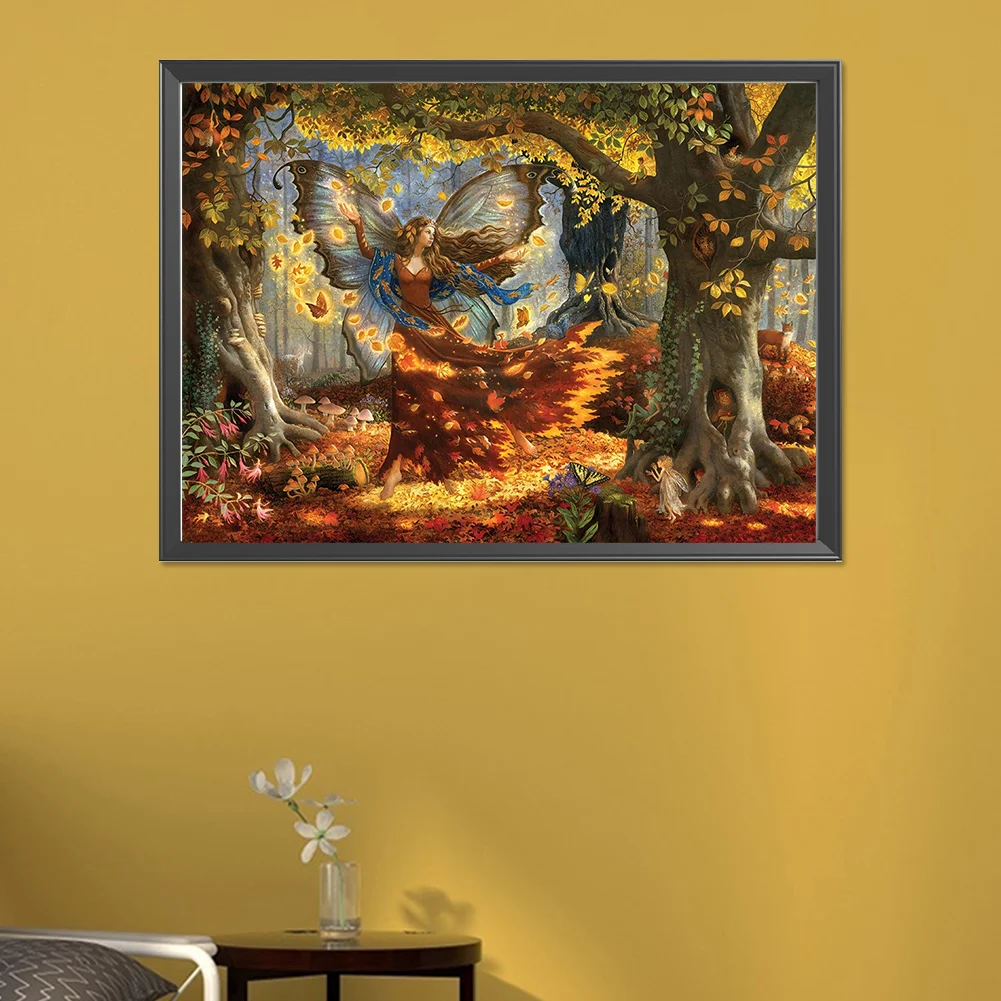 Partial AB Diamond Painting - Full Round Drill - Autumn Fairy(Canvas|60*45cm)