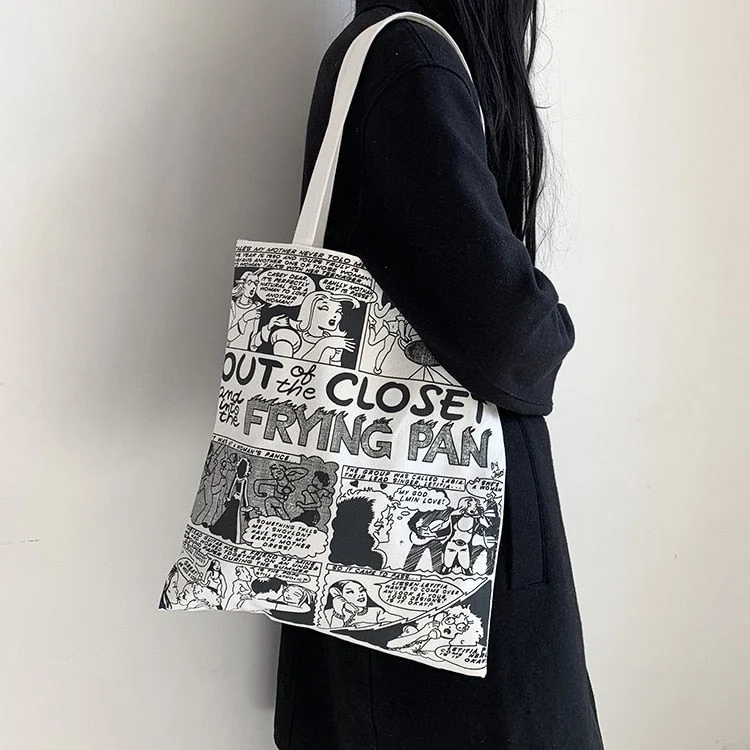 Canvas Tote Women Shopper Bag Shourld Bag 2021 Girls Designer Handbag Female Bags Fashion High Quality Casual Shopper with Anime