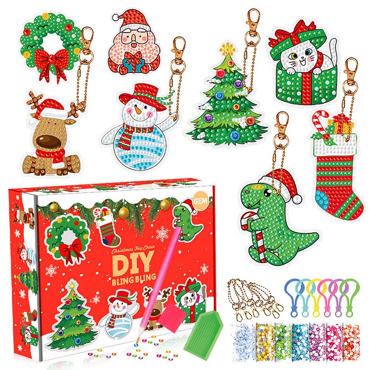 🎁2022 NEW PRODUCT🎁Christmas DIY Diamond Painting Keychain