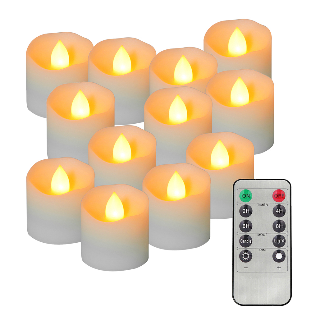 

12pcs LED Simulation Candle Light with Remote Control - 4.7CM, 501 Original