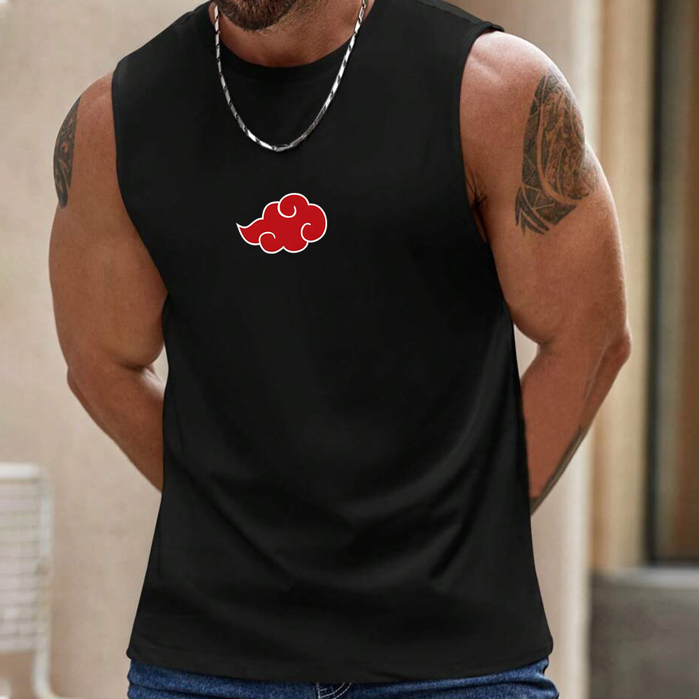 Casual Anime Print Fitness Tank Top