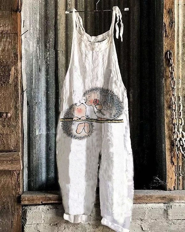 Women's Floral Print Loose Casual Jumpsuit - 22