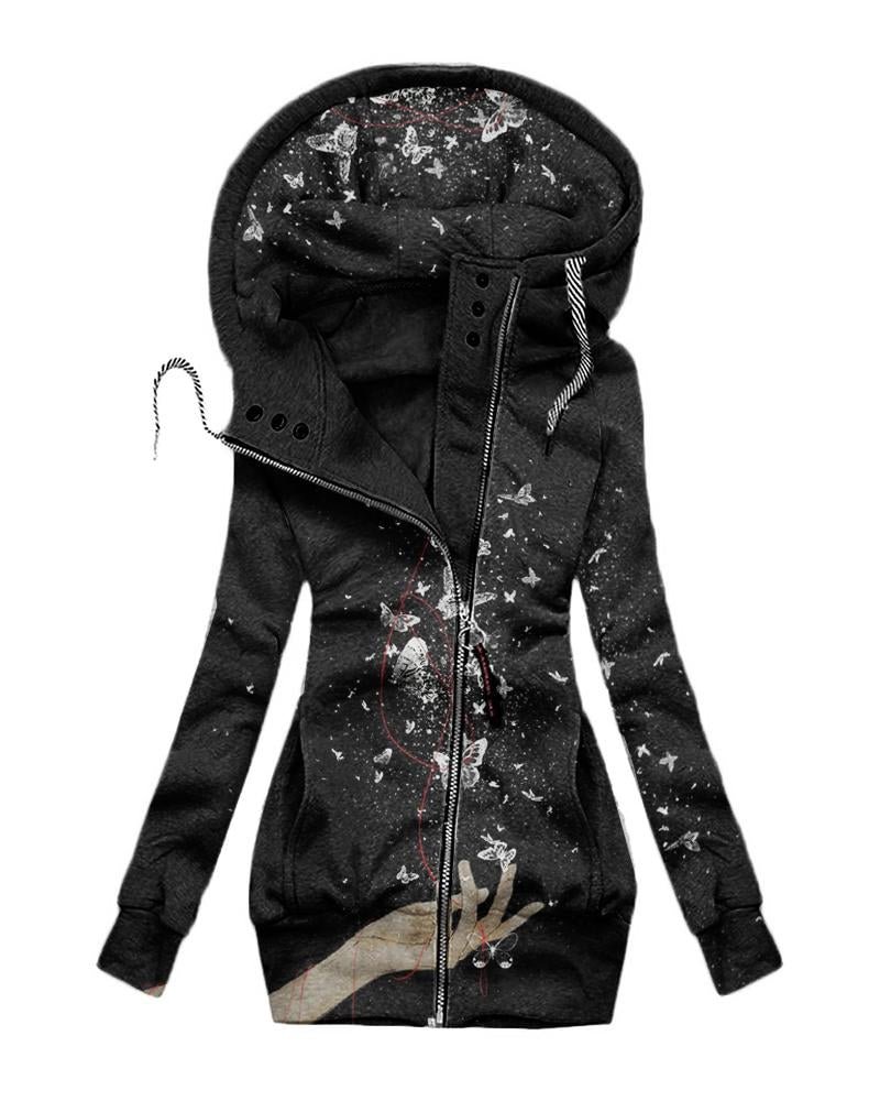 Women's Hooded Sweat printed Jacket04