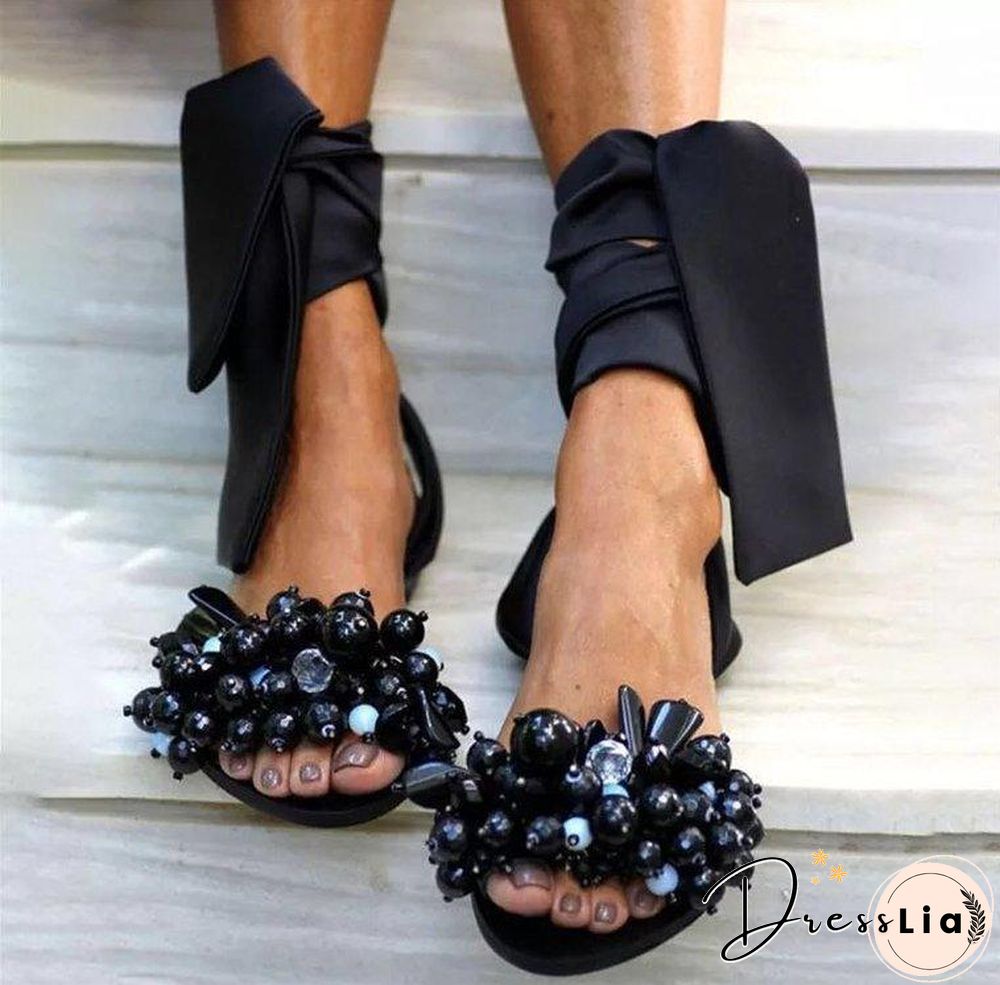 Summer Elegant Women Bead Sandal