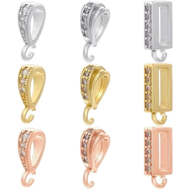 1 Piece Copper Zircon 18K Gold Plated Geometric Melon Seed Buckle
