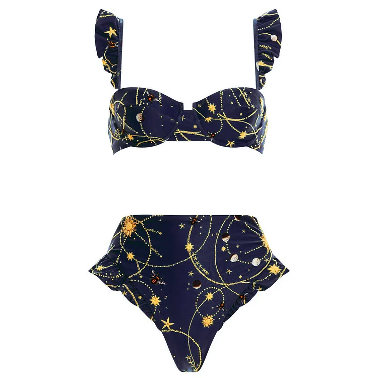 Starry Sky Printed Bikini Swimsuit