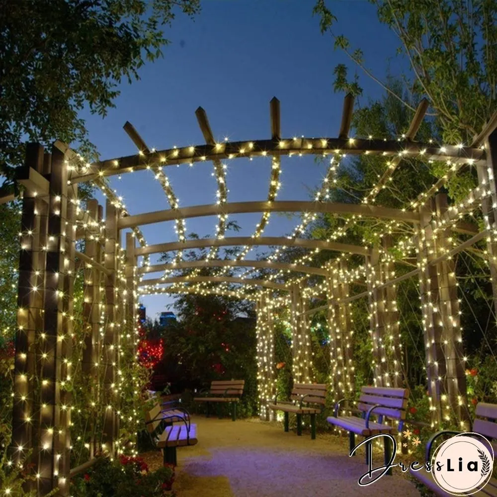 Outdoor Lighting String 200 LED Solar Garden Light Power Lamp Christmas Party for Street