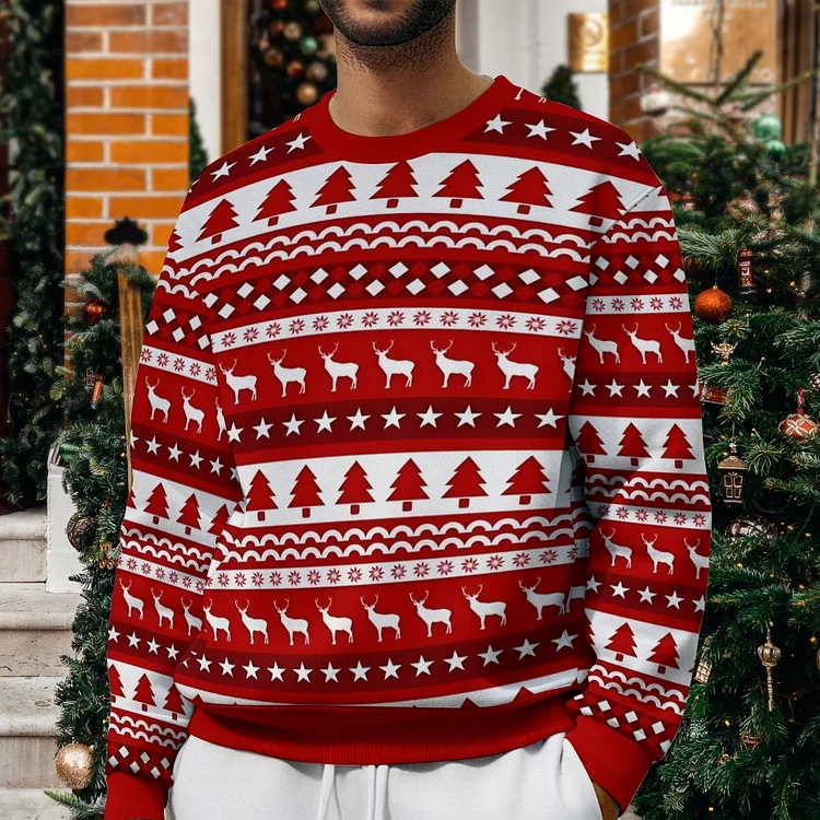 Limited Christmas Men's Casual Printed Long Sleeve Sweatshirt